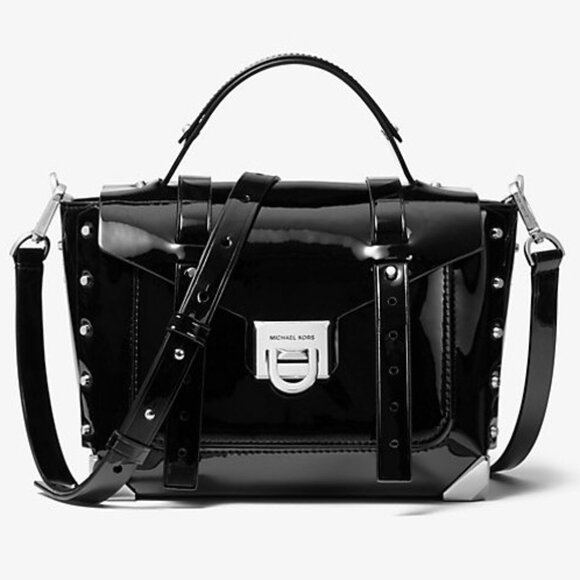 MICHAEL Michael Kors Manhattan Medium Patent Leather Satchel - Picture 1 of 11